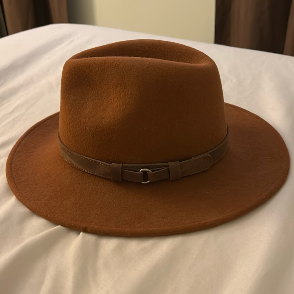 Cognac Denton wool fedora - Size small